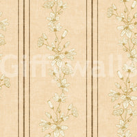 Traditional bloom and stripe design wallpaper


