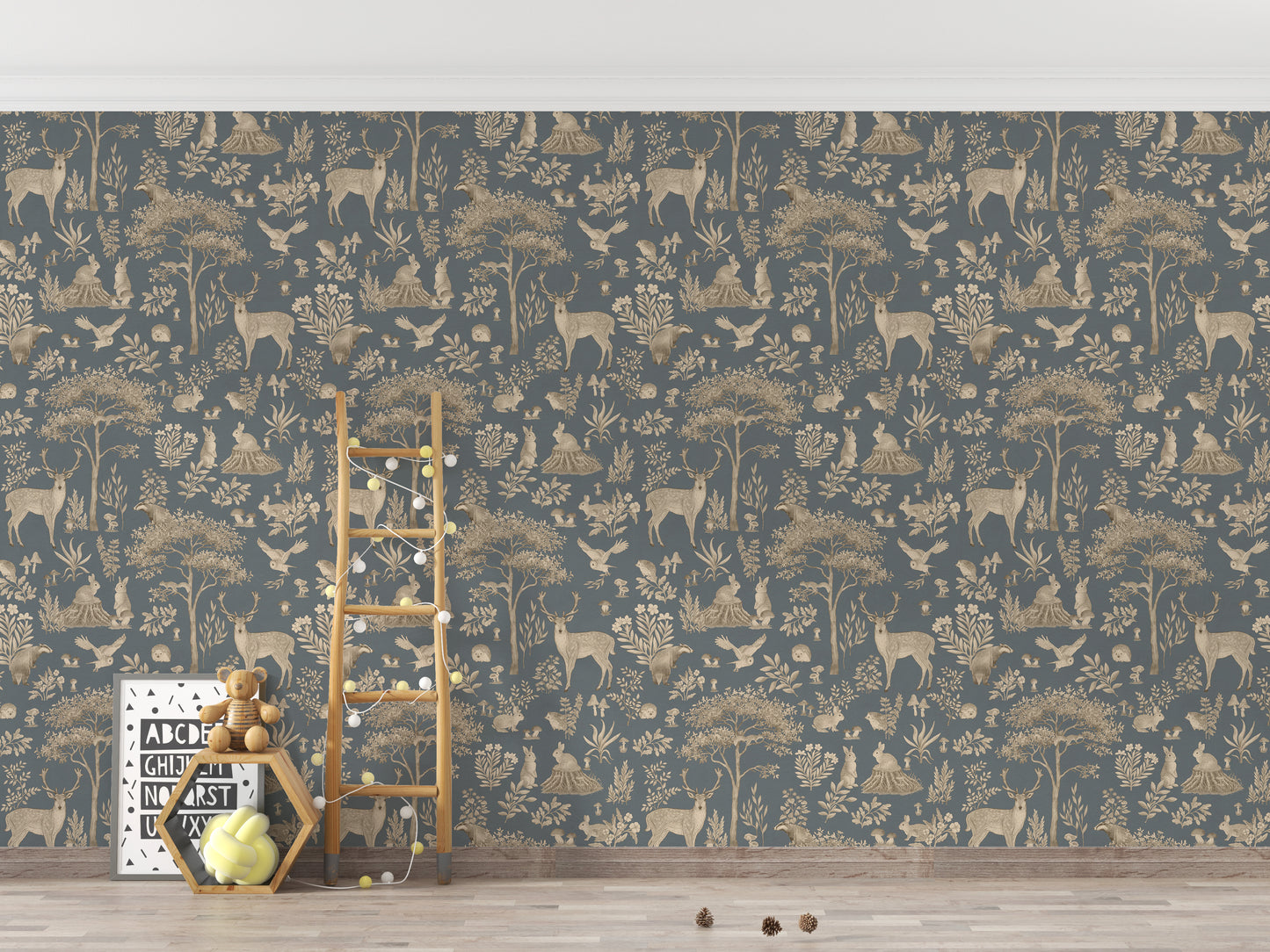 Vintage Blue Wildlife Tapete