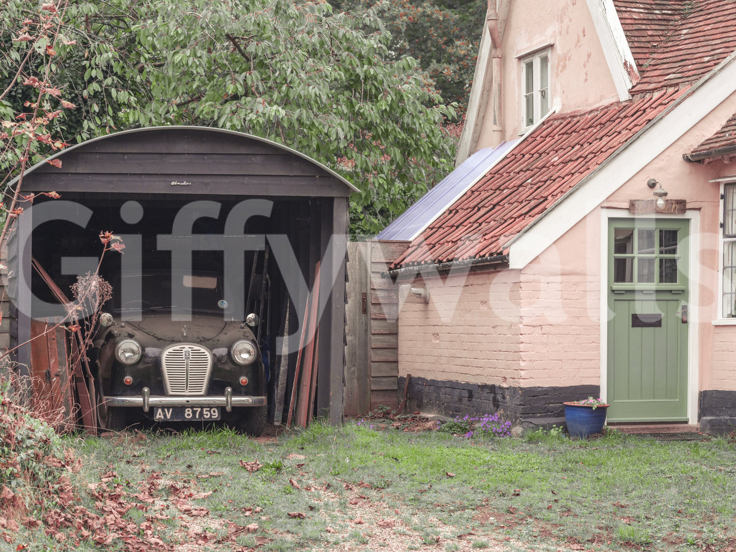 A high-quality charming house wall mural for walls.

