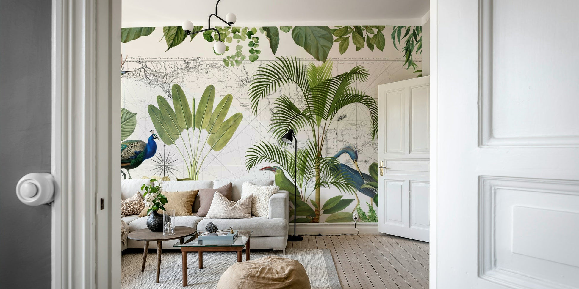 Full view of Caribbean journey wallpaper design