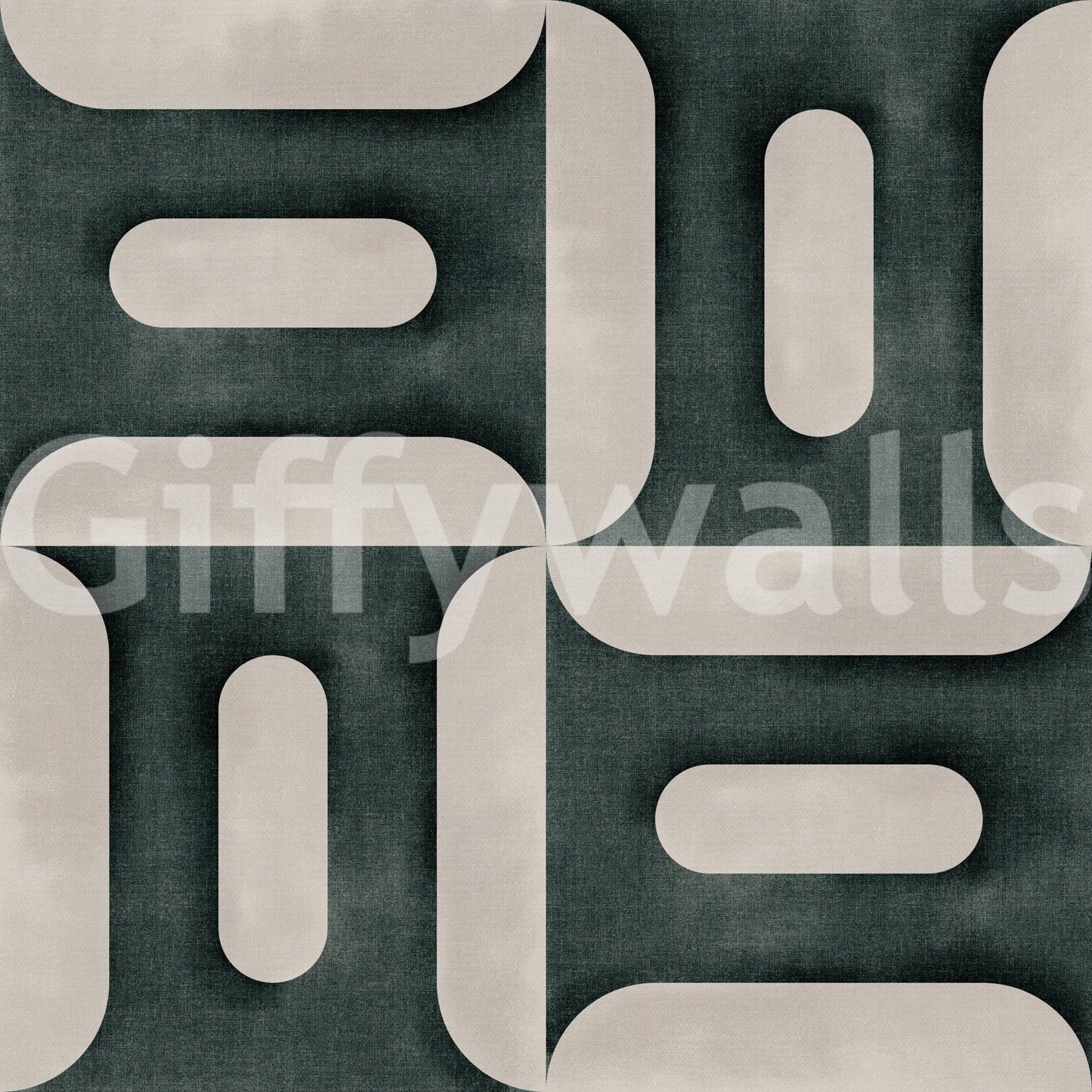 Modern Textured Geometries Vintage Denim Wallpaper⁠