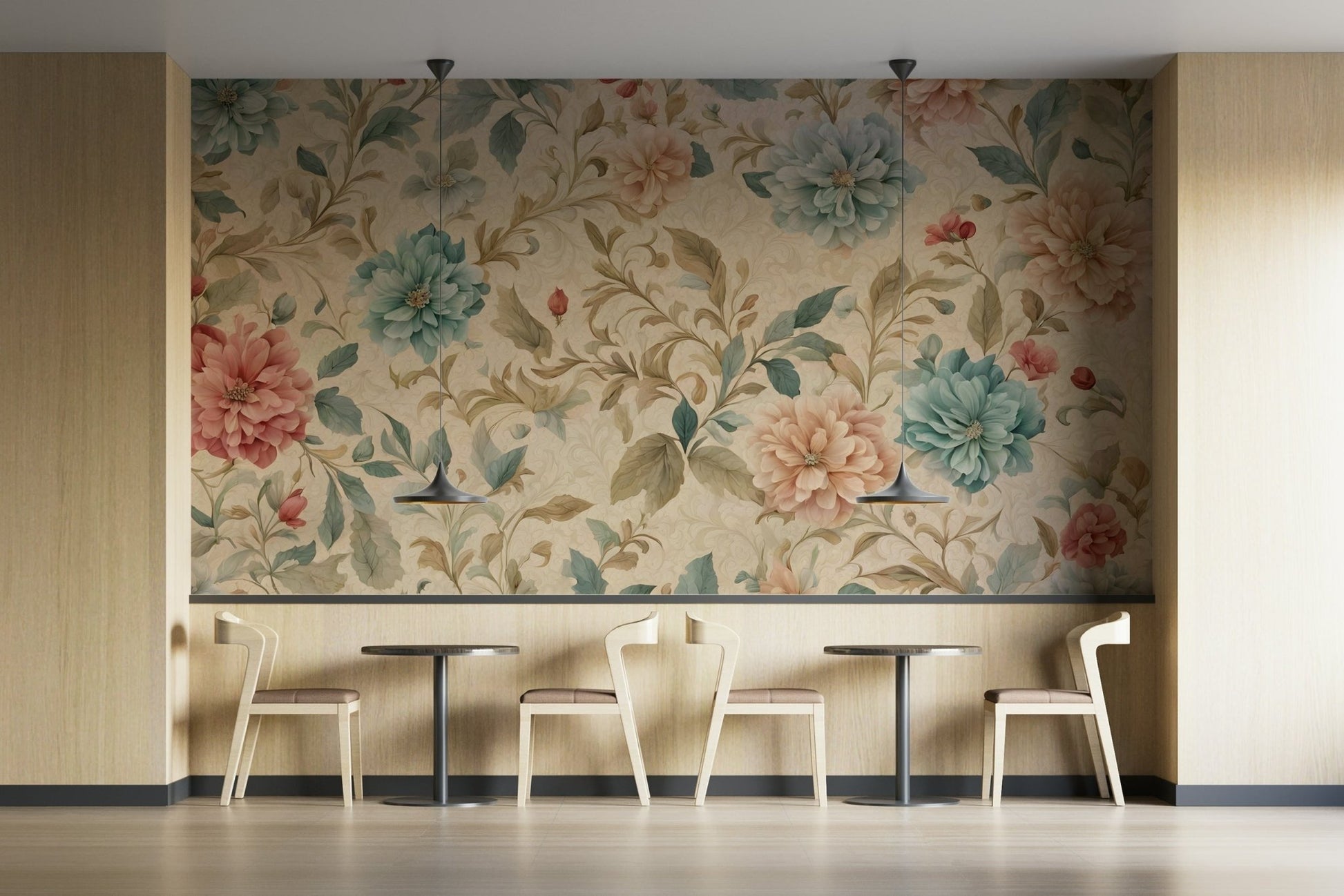 Variety of flowers, leaves, and possibly insects.

