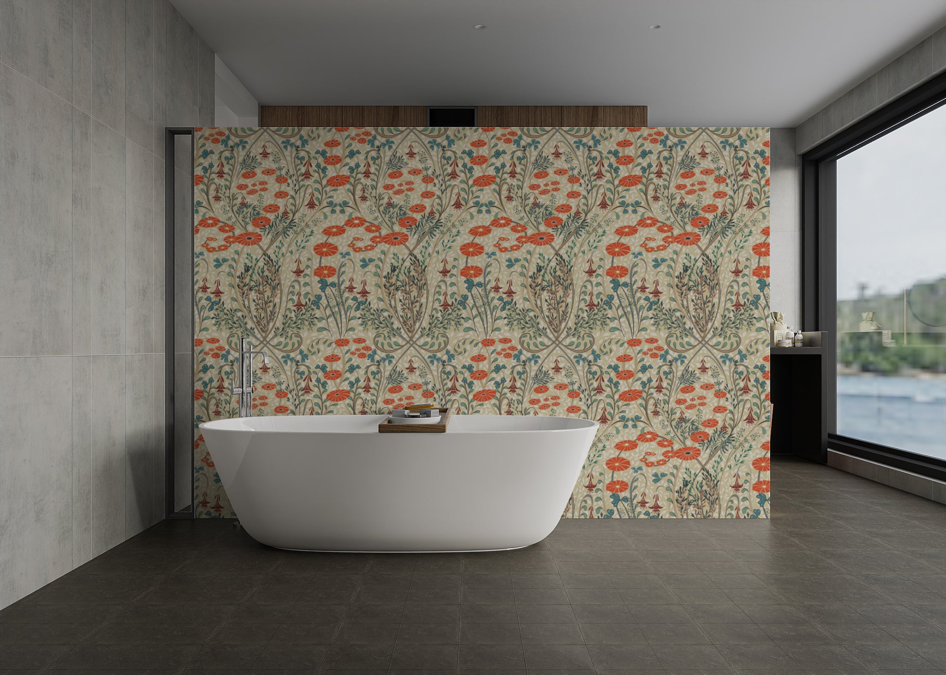 Stylish Symphony wallpaper with floral elegance