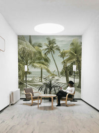 Mural wallpaper showing retro Florida scenery

