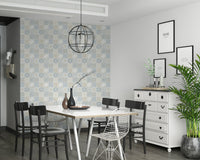 Vintage Folk Tiles ‚Äì Blue Breeze Wallpaper‚Å†