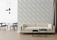 Vintage Folk Tiles ‚Äì Blue Breeze Wallpaper‚Å†