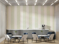 A peaceful wall mural with an organic, botanical design.

