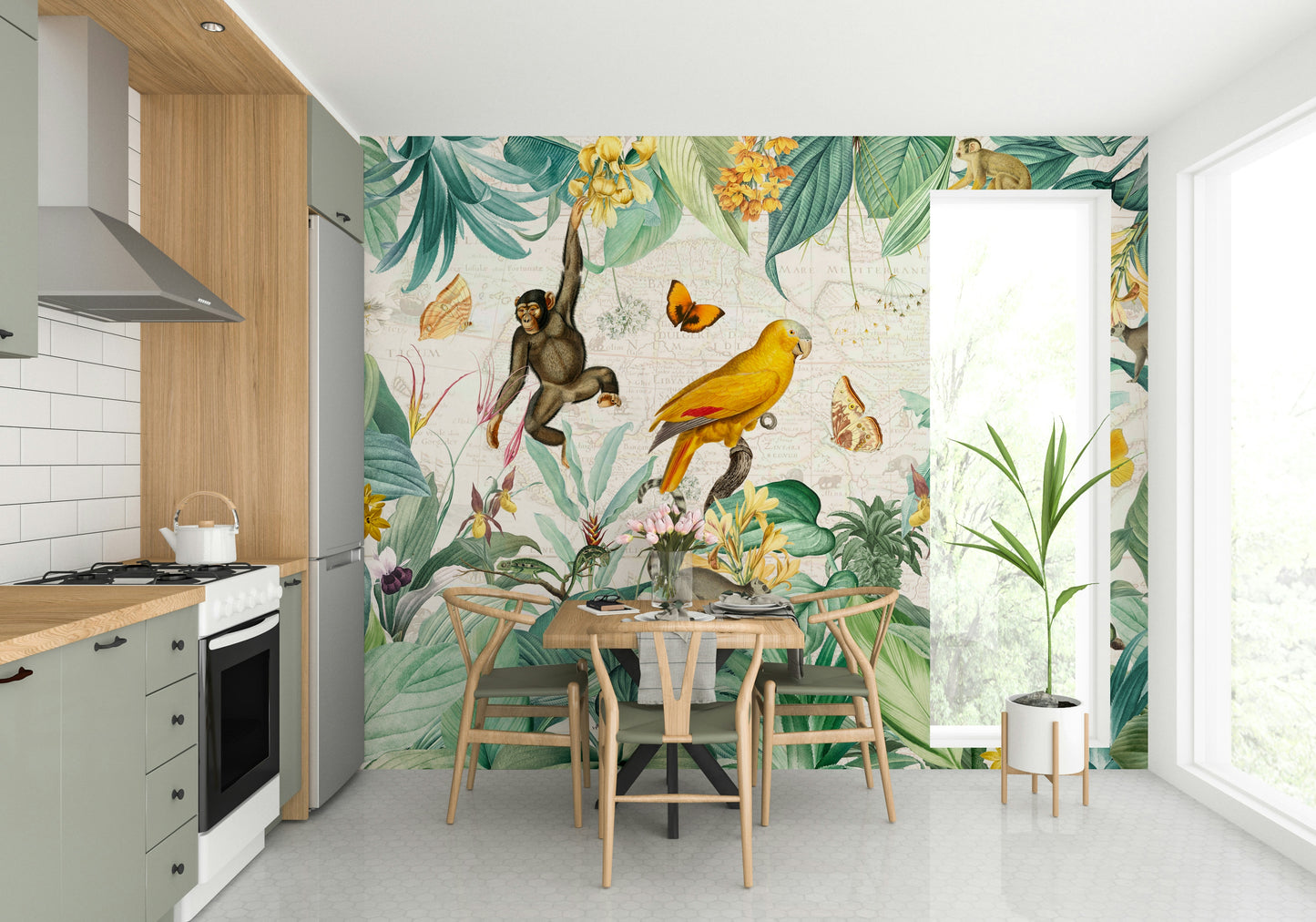 Sophisticated jungle wallpaper for interiors

