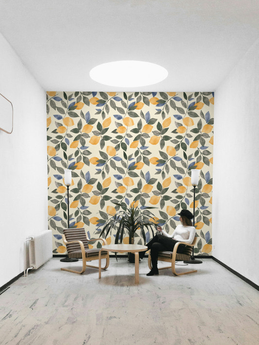 Watercolor lemon wallpaper

