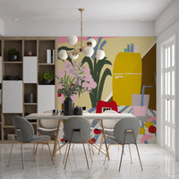 Vintage mid century kitchen still life Wall Mural