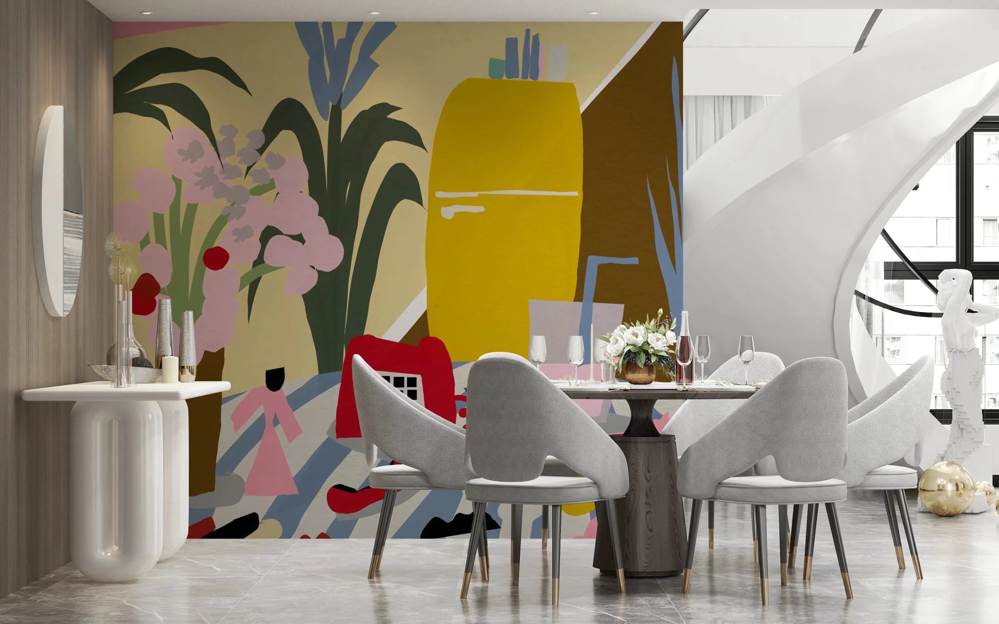 Vintage mid century kitchen still life Wall Mural