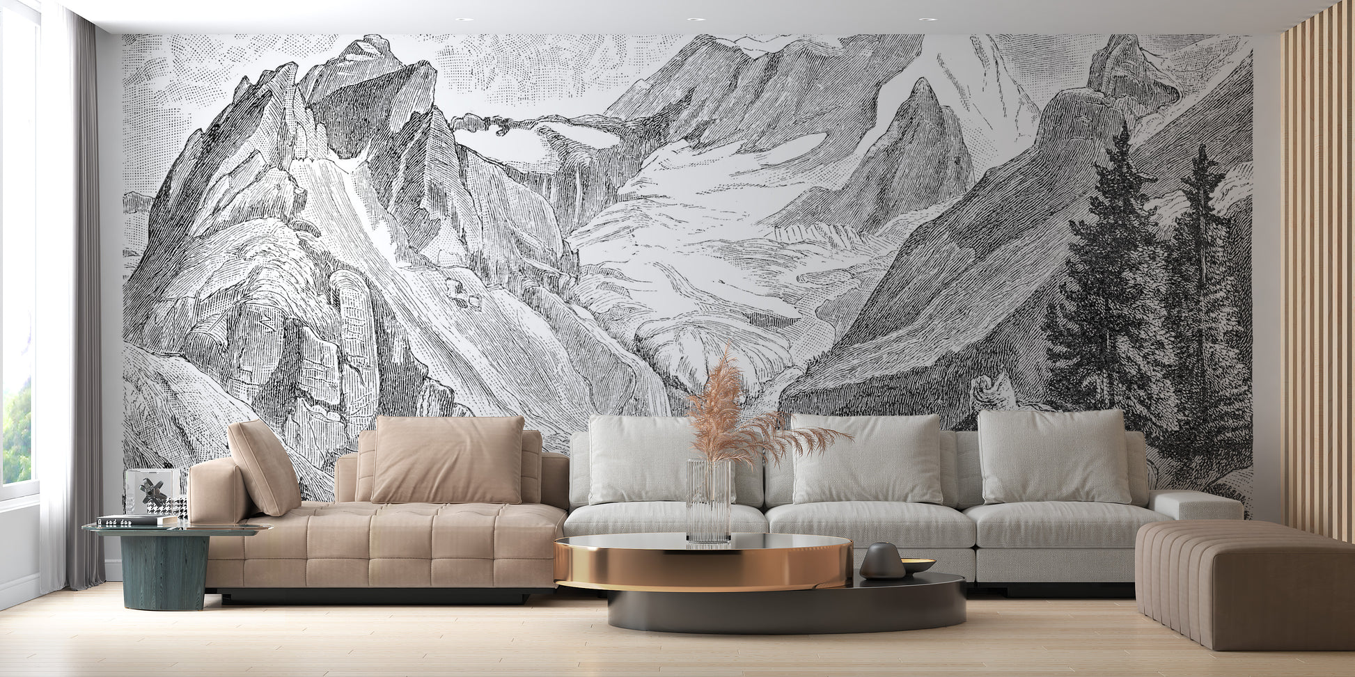 Vintage Mountain wallpaper mural - Giffywalls