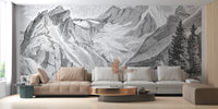 Vintage Mountain wallpaper mural - Giffywalls