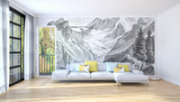 Vintage Mountain wallpaper mural - Giffywalls