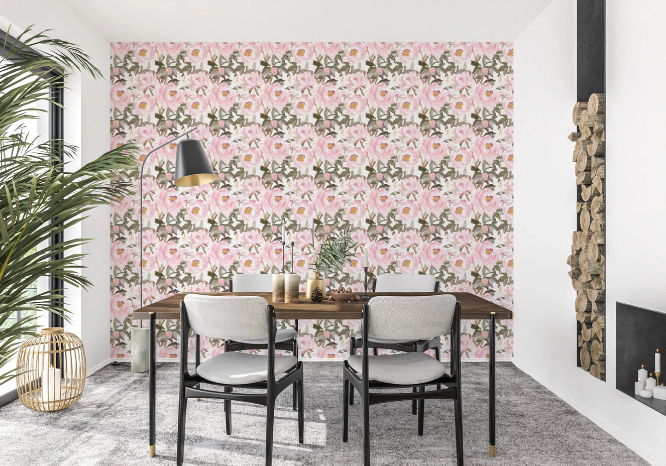 Vintage Oil Painted Pink Peonies with Soft Romantic Petals Wallpaper⁠