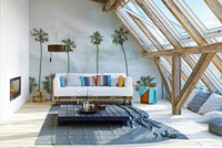 Elegant vintage palm tree wall mural for tropical-inspired rooms.

