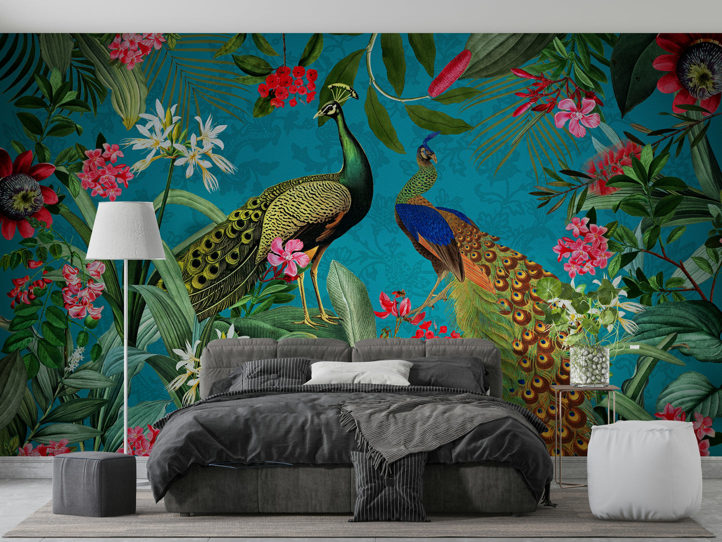 Intricate floral and peacock design for home interiors

