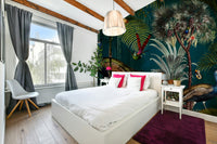 Elegant peacock mural wallpaper with twilight hues for walls.

