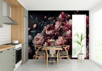 Wall mural with whimsical shapes and colors

