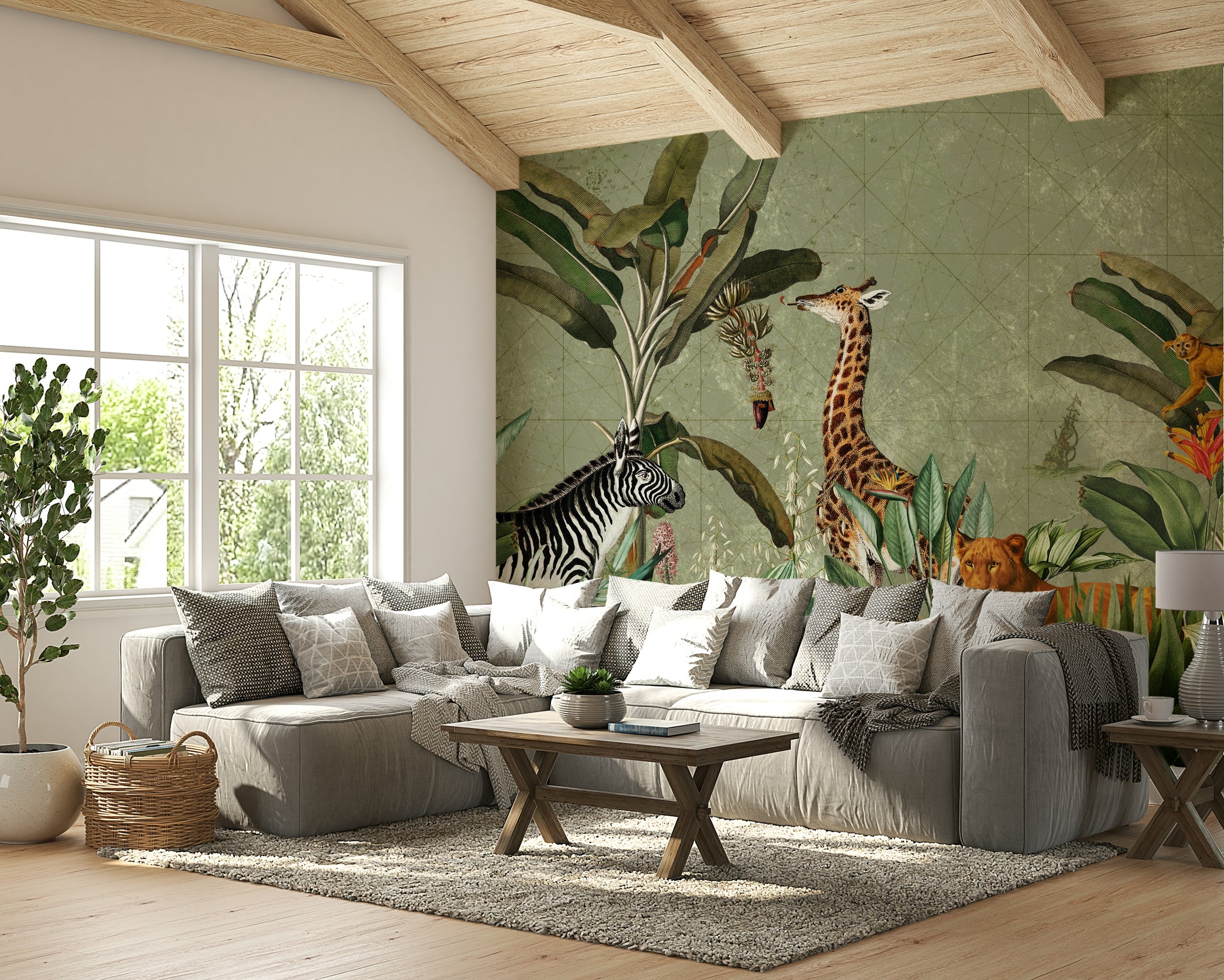 Expedition-inspired vintage mural for a worldly feel.

