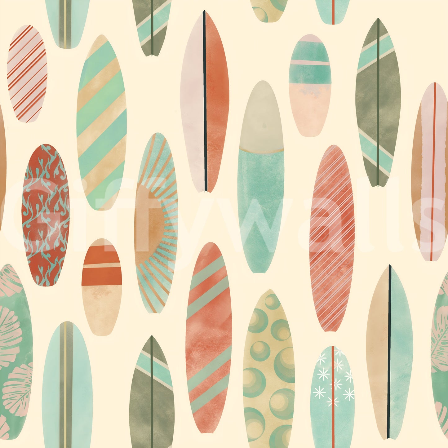 Vintage Summer Surfboards Wallpaper⁠