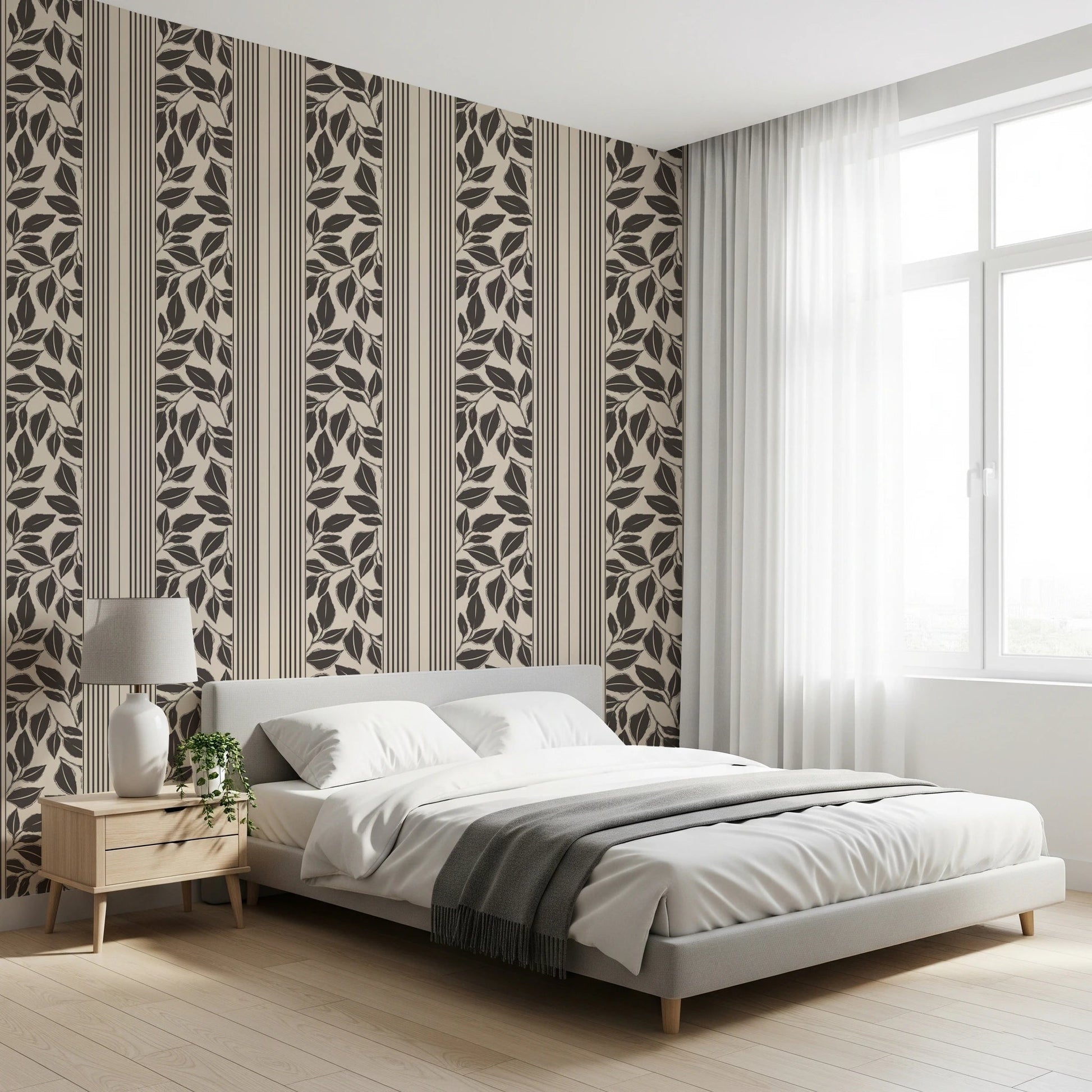 Vintage Trailing Foliage Cream Wallpaper⁠
