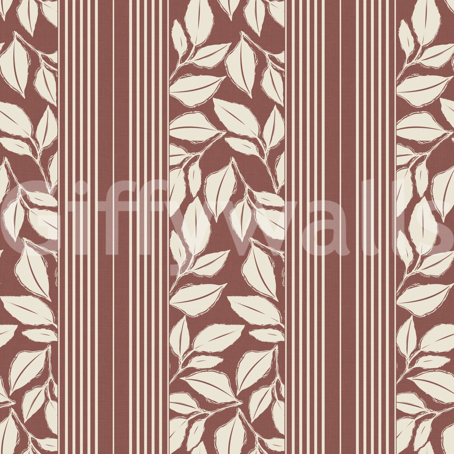 Vintage Trailing Foliage Dark Red Wallpaper⁠