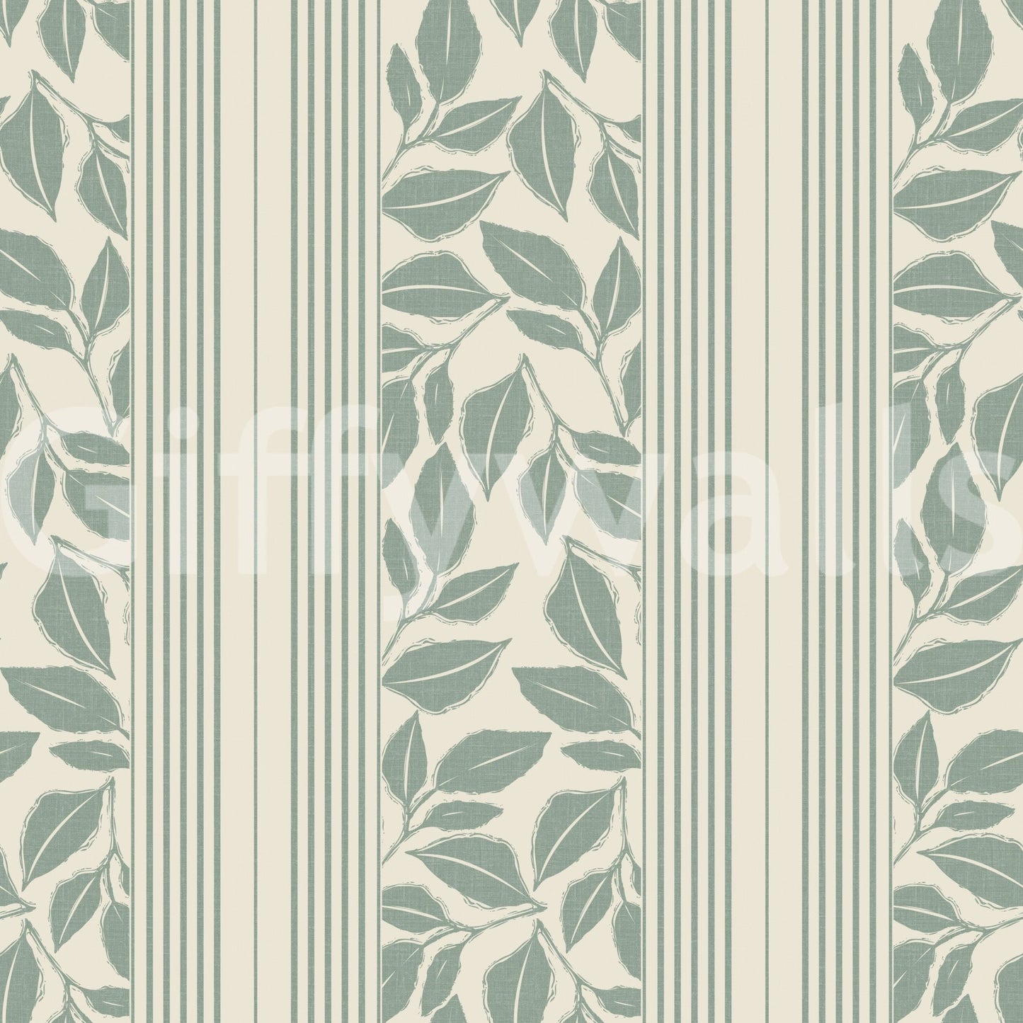 Vintage Trailing Foliage Sage Green Wallpaper⁠