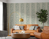 Vintage Trailing Foliage Sage Green Wallpaper⁠