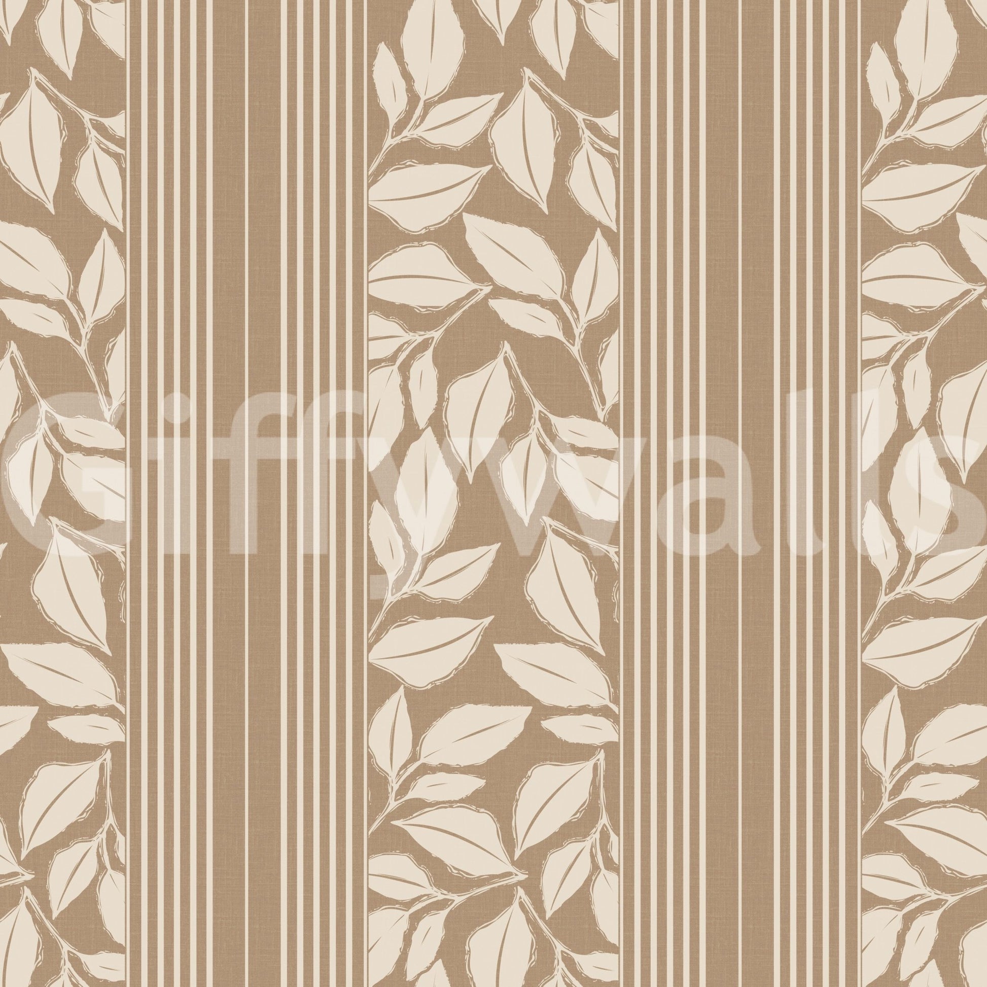 Vintage Trailing Foliage Tan Wallpaper⁠