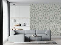 Classic travel diary–inspired wallpaper mural featuring landmarks and notes.