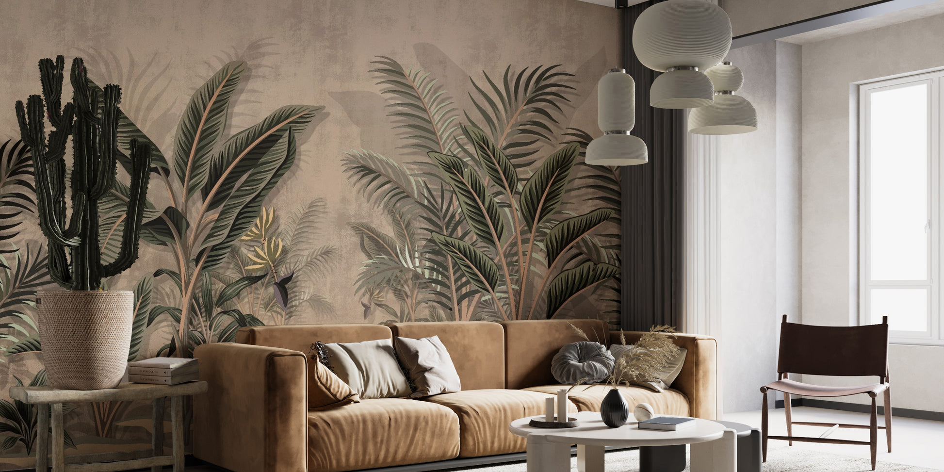 Vintage Tropical Palms Wallpaper Mural - Giffywalls