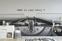 Statement mural wallpaper with typewriter
