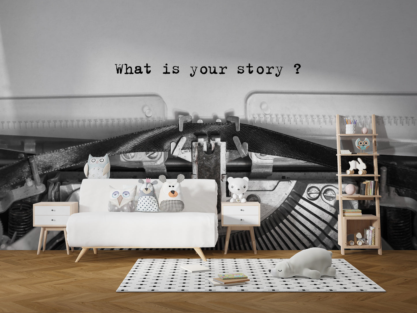 Classic typewriter design wall mural
