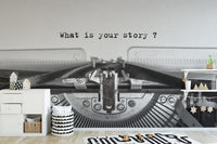 Rustic typewriter wallpaper for decor

