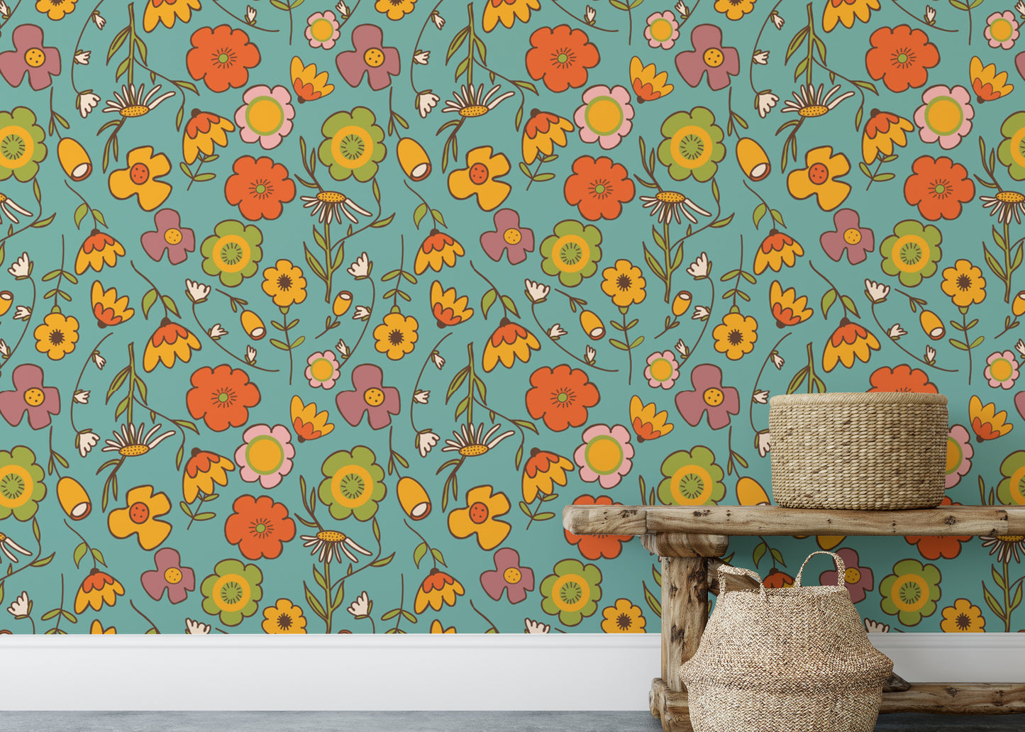 Blue floral vintage wallpaper for vintage vibes