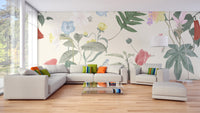 Elegant Wildflower Wallpaper with Vintage Charm for Living Rooms