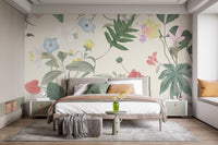 Vintage Wildflowers Peel & Stick Wallpaper Mural for Bedooms