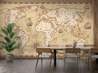 Classic vintage map-inspired wallpaper
