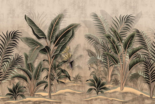 Vintage Tropical Palms Wallpaper Wandbild