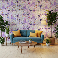 Violet Floral Bloomscape Wallpaper⁠