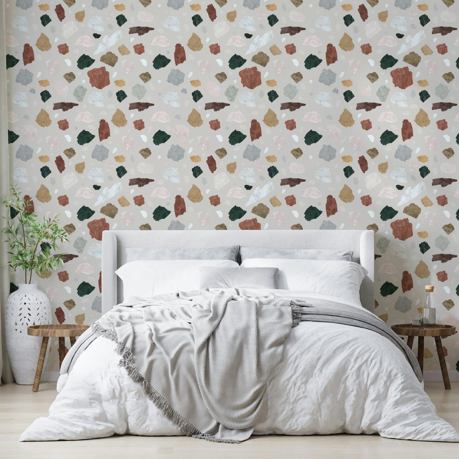 Refined geometric wallpaper for timeless interiors

