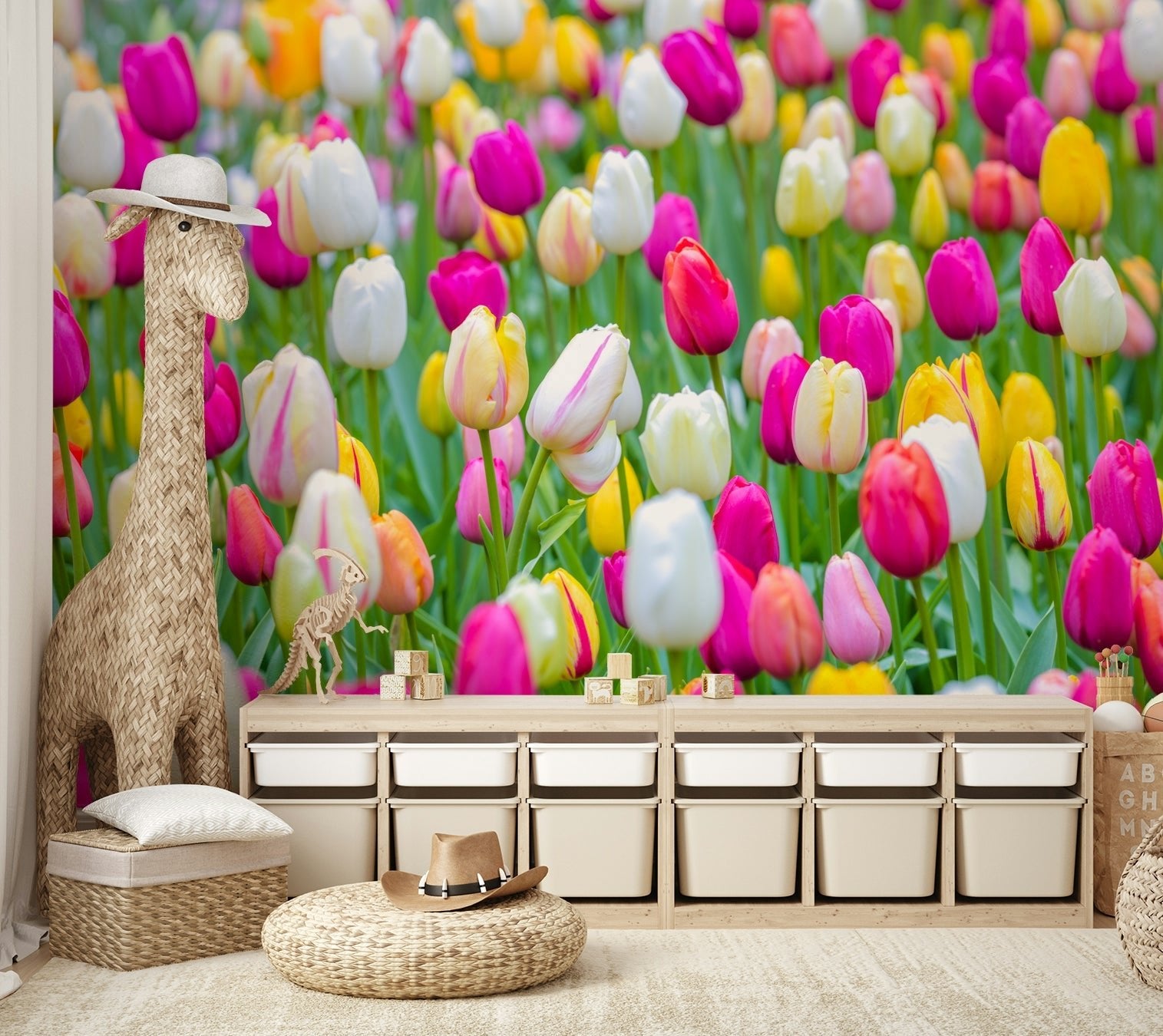 A calm and serene wall covering.

