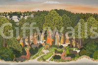 Vrindavan forest landscape Krishna theme wall mural pattern