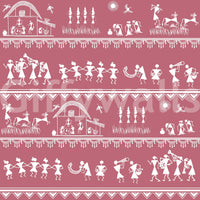 Traditional Warli folk mural designed for interior wall décor