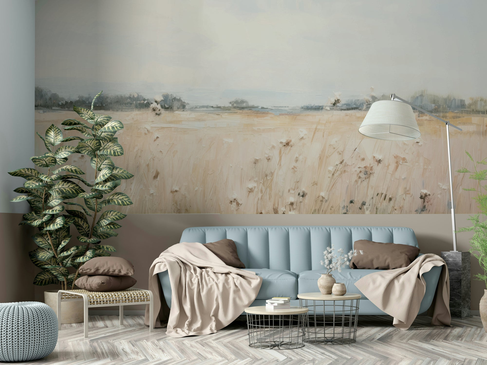 Cozy August wall art with natural textures

