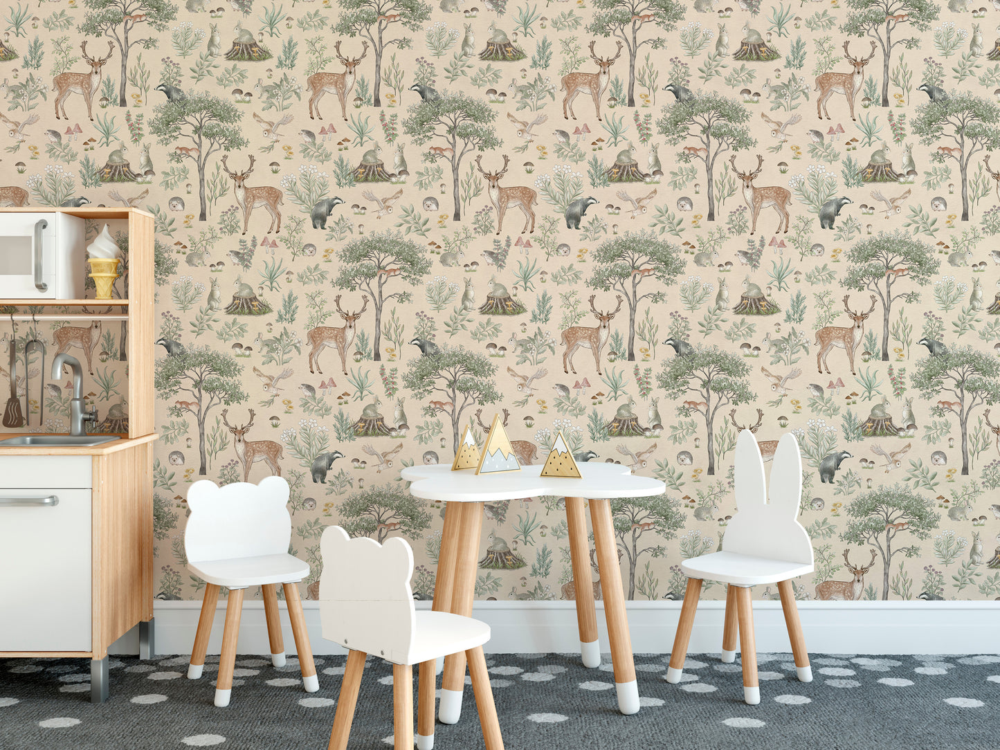 Warme Beige Wildlife Tapete
