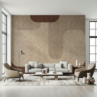Minimalist tan patterns form this unique wall mural.