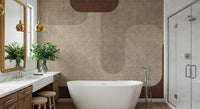 Abstract mocha motifs cover this neutral wall mural.