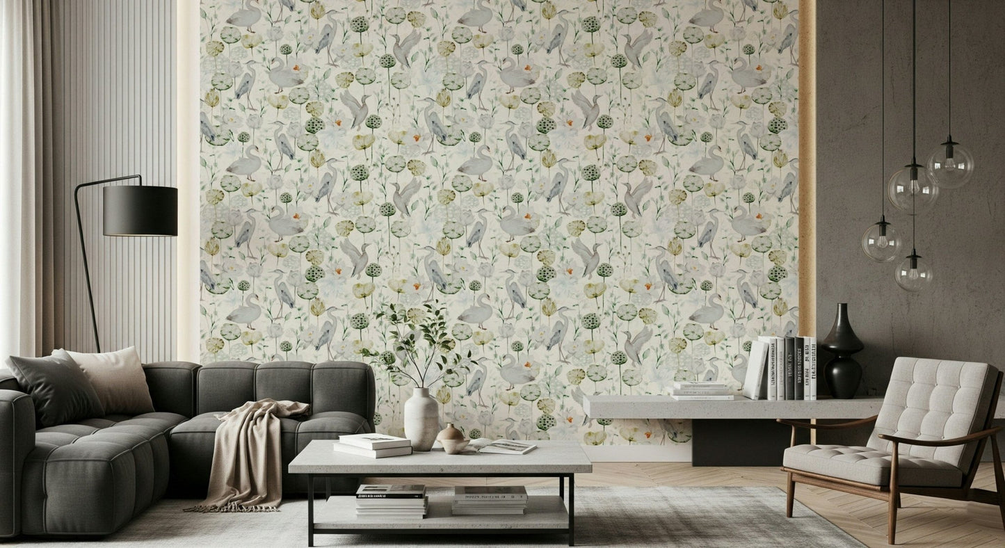 Fine art Water Garden Serenity wallpaper, nature inspired, ethereal pond.